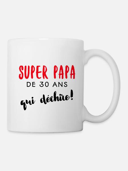Super papa cadeau anniversaire 30 ans homme - Mug blanc - blanc