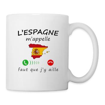 L'Espagne m'appelle de la collection "appel" - Mug blanc - blanc - Droite