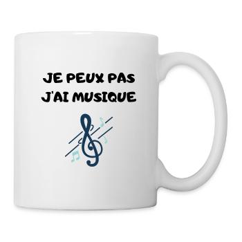 Je peux pas j'ai musique - Mug blanc - blanc - Droite
