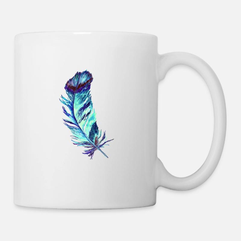 Federn - Tasse - Weiß