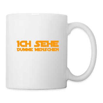 überall sehe ich dumme Menschen - Tasse - Weiß - Rechts