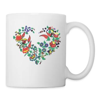 Kochschürze, Paprika, blumenkranz, Herz, blumen - Tasse - Weiß - Rechts