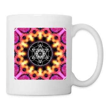 Metatron's Cube, Sacred Geometry, Mandala - Mug - white - Right