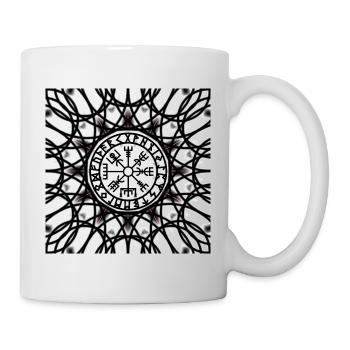 Vegvisir, Runen, Kompass, Nordisch Keltisch Symbol - Tasse - Weiß - Rechts