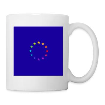 Europe, Coloré, Symbole de l’UE, Drapeau, Arc-en-ciel - Mug blanc - blanc - Droite