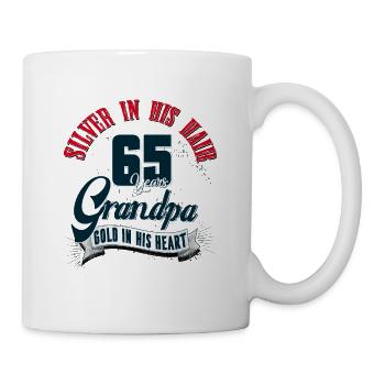Opa, 65. Geburtstag, 65 Jahre, Geschenk - Tasse - Weiß - Rechts