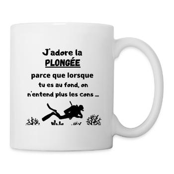 J'adore la Plongée - Mug blanc - blanc - Droite