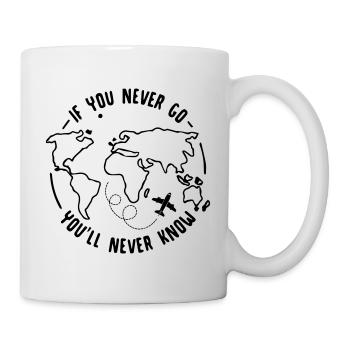You Never Go You ll Never Know Travelling Travel - Tasse - Weiß - Rechts