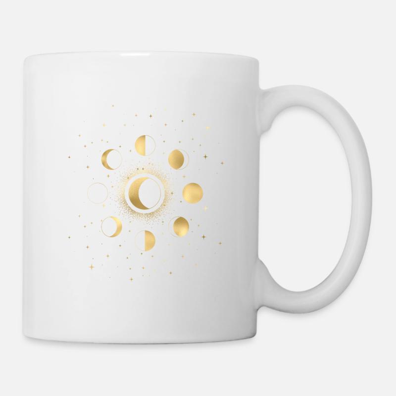 Goldmondphasen - Tasse - Weiß