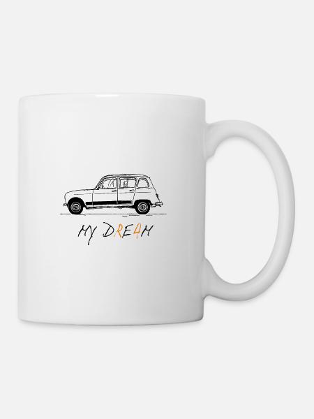 Voiture classique française R4 - Mug blanc - blanc
