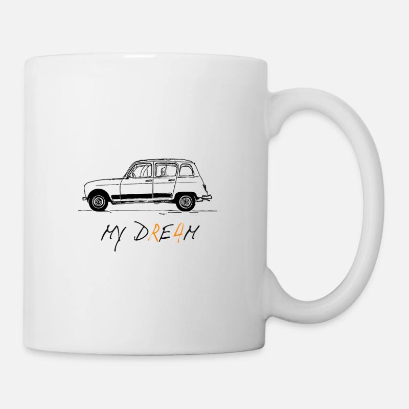 Voiture classique française R4 - Mug blanc - blanc
