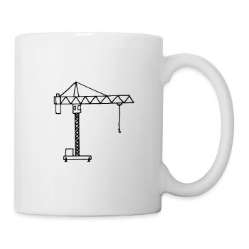 Construction crane construction site - Mug - white - Right