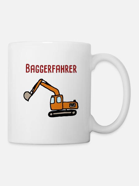 Baggerfahrer - Tasse - Weiß