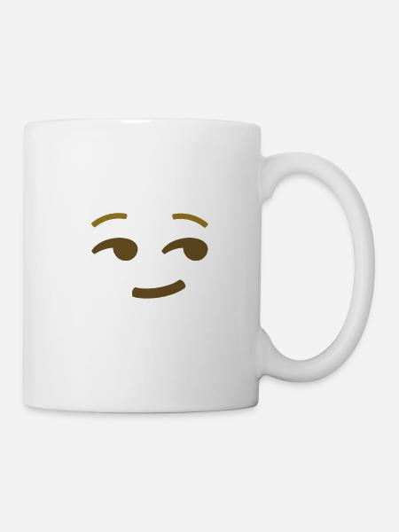 Schelmischer Emoji - Tasse - Weiß