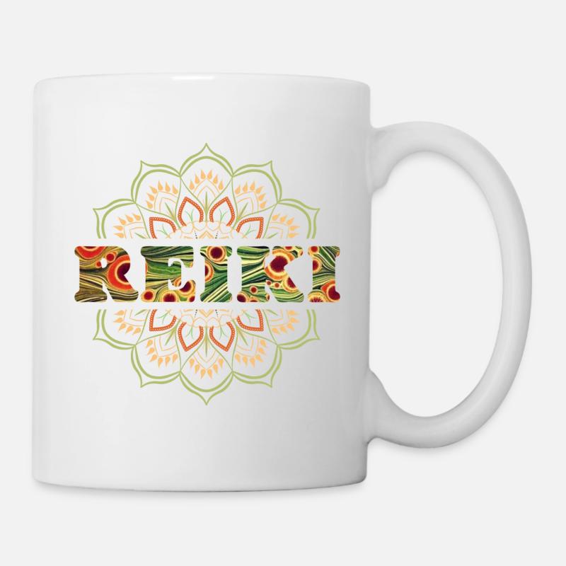 reiki schriftzug e 110 - Tasse - Weiß