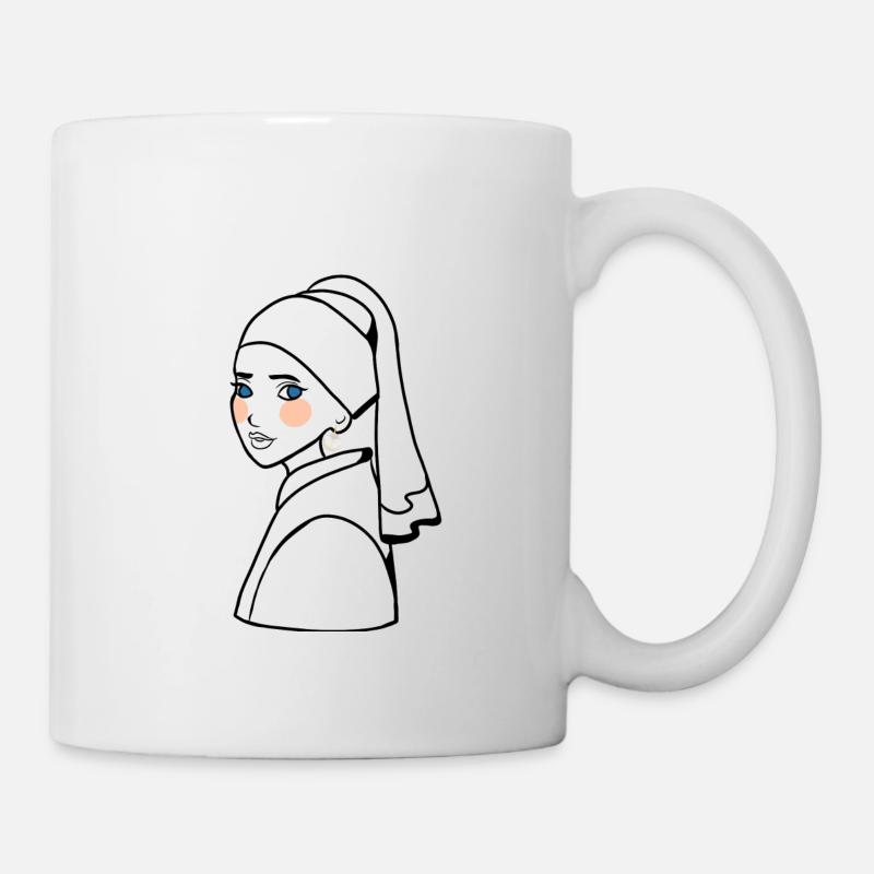 Das Mädchen mit dem Perlenohrring - Tasse - Weiß