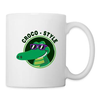 Cooles stylisches Krokodil - Tasse - Weiß - Rechts