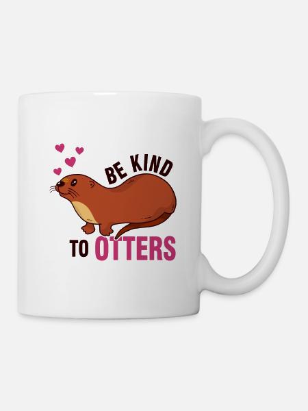 Cute otters love heart - Mug - white