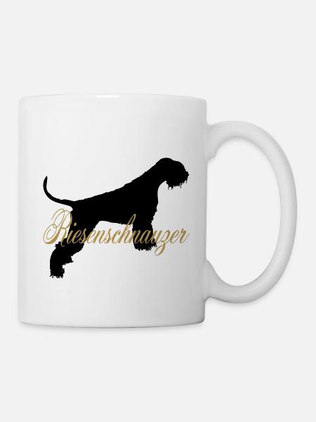 Riesenschnauzer Schwarz Gold - Tasse - Weiß