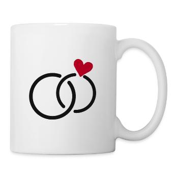 Mariage Mariage mariage mariage alliance couples bague coeur - Mug blanc - blanc - Droite