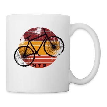 Mountainbike MTB Bike Vintage Kreis Schwarz - Tasse - Weiß - Rechts