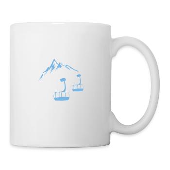 Cadeau de montagne de ski de téléphérique - Mug blanc - blanc - Droite