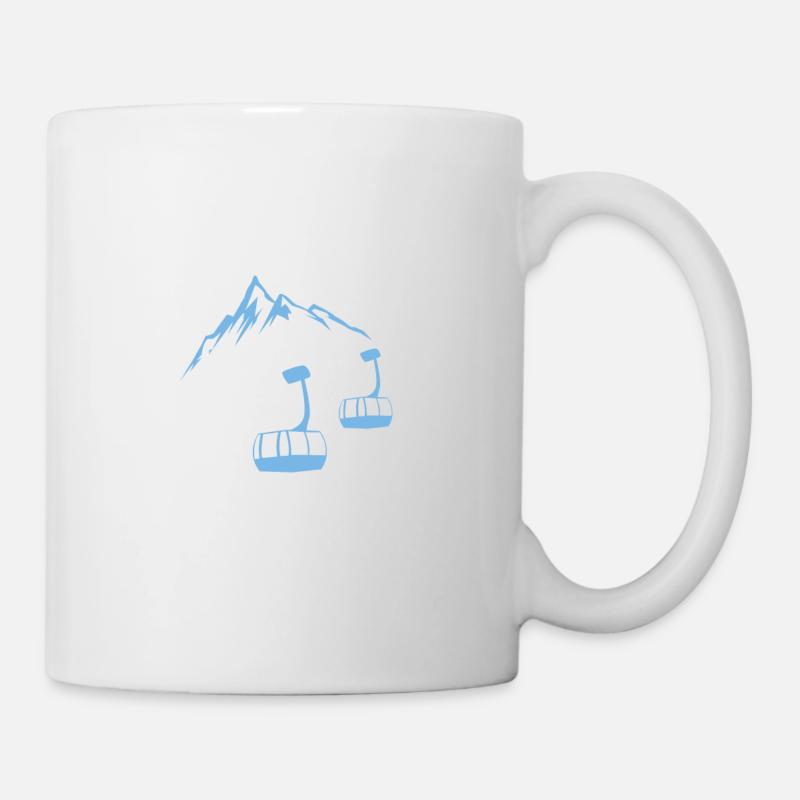 Seilbahn Skifahren Berge Geschenk - Tasse - Weiß