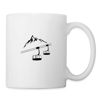 Cadeau de montagne de ski de téléphérique - Mug blanc - blanc - Droite