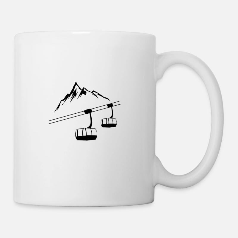 Seilbahn Skifahren Berge Geschenk - Tasse - Weiß