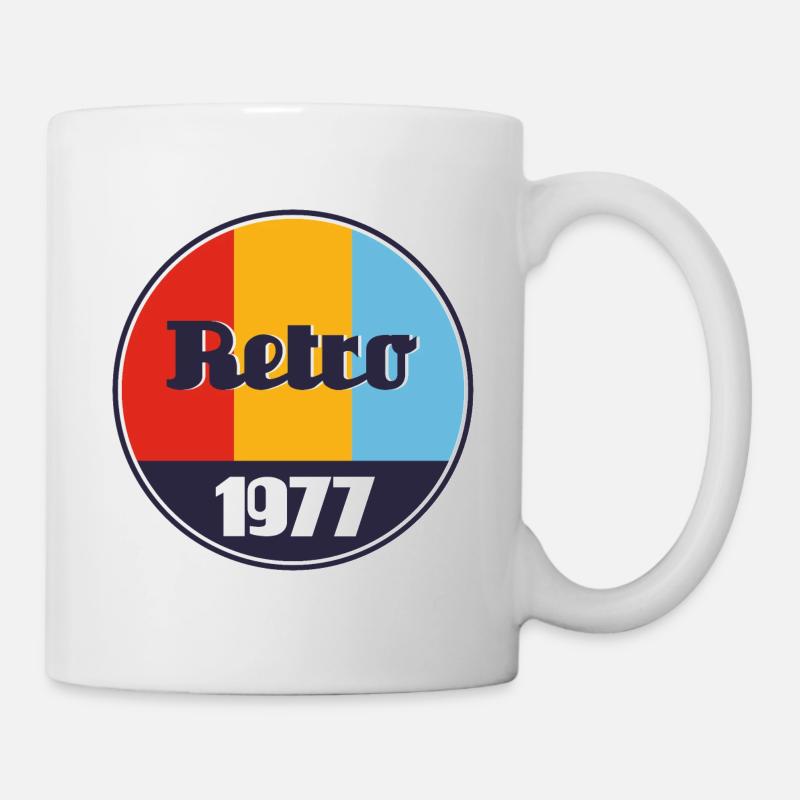 Retro Vintage Logo Design 1977 - Tasse - Weiß