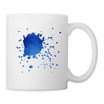 Kleckse in Blau - Tasse - Weiß - Rechts