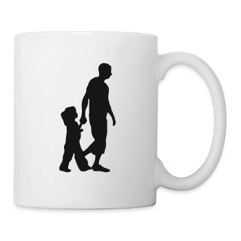 Père fille enfants papa fille papa cadeau - Mug blanc - blanc - Droite