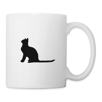 black cat kitty domestic cat cats puss - Mug - white - Right