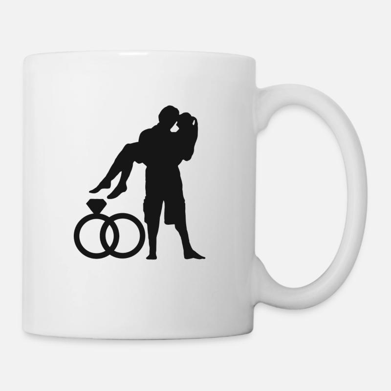 Mariage Couples Amour Mariage Mariage Mariage Bagues - Mug blanc - blanc