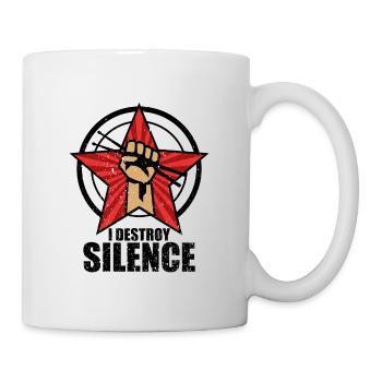 Je détruis le batteur de batterie de tambour de silence - Mug blanc - blanc - Droite