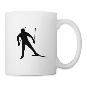 Skier skiing ski winter sport winter sport - Mug - white - Right