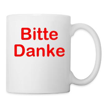 Spruch Bitte Danke Rot - Tasse - Weiß - Rechts