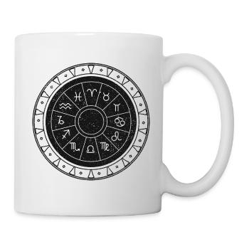 Sternbild Kreis Sternzeichen Astrologie Horoskop - Tasse - Weiß - Rechts
