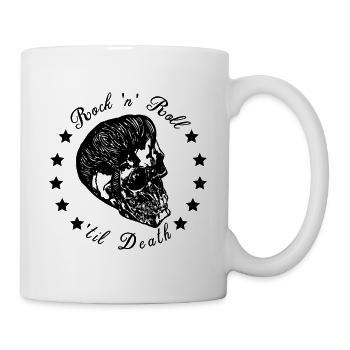 Skull Haare Rockabilly Ted - Tasse - Weiß - Rechts