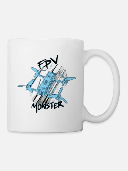 FPV Monster / Fpv Drohne / Racingdrone / Pilot Drohne - Tasse - Weiß
