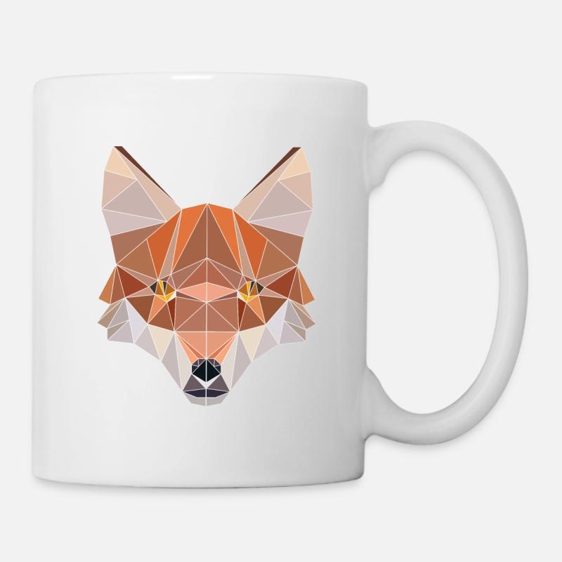 Fox Forest Wildlife Animal Design Polygonales - Tasse - Weiß
