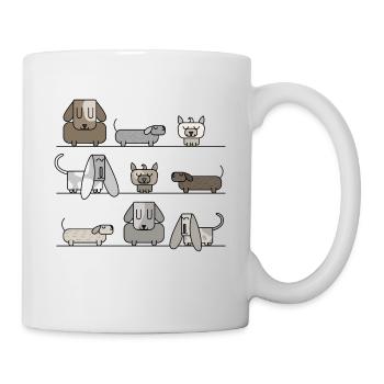 Niedliche Hunde für Tierfreunde süße Illustration - Tasse - Weiß - Rechts