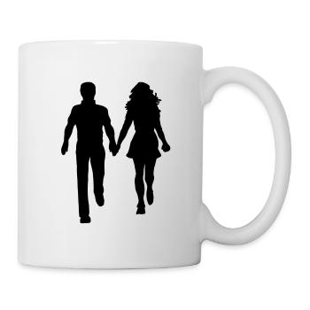 Couple woman man partner marriage love couple gift - Mug - white - Right