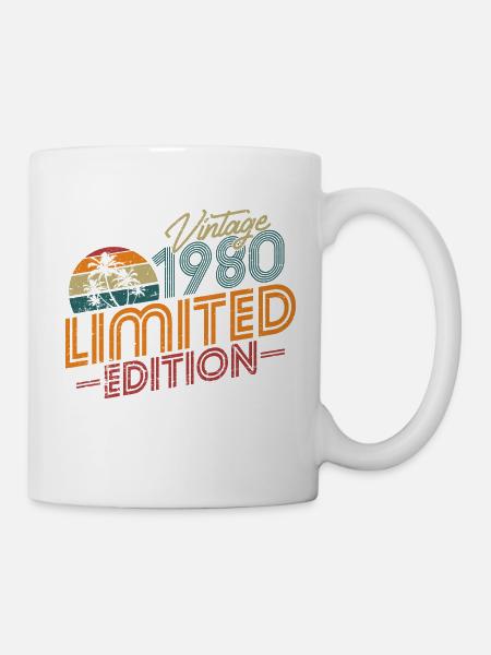 Vintage 1980 Geburtstag 40 Jahre Geschenk - Tasse - Weiß