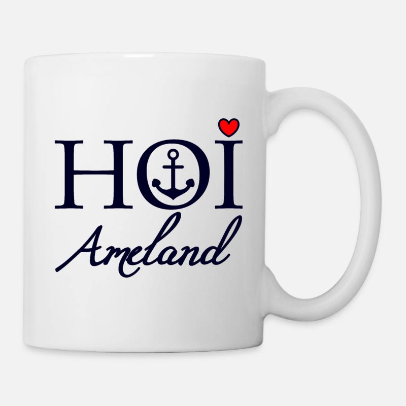 Hoi Ameland dunkel blau rot - Tasse - Weiß