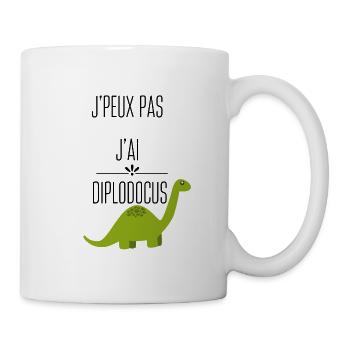j'peux pas j'ai diplodocus - Mug blanc - blanc - Droite