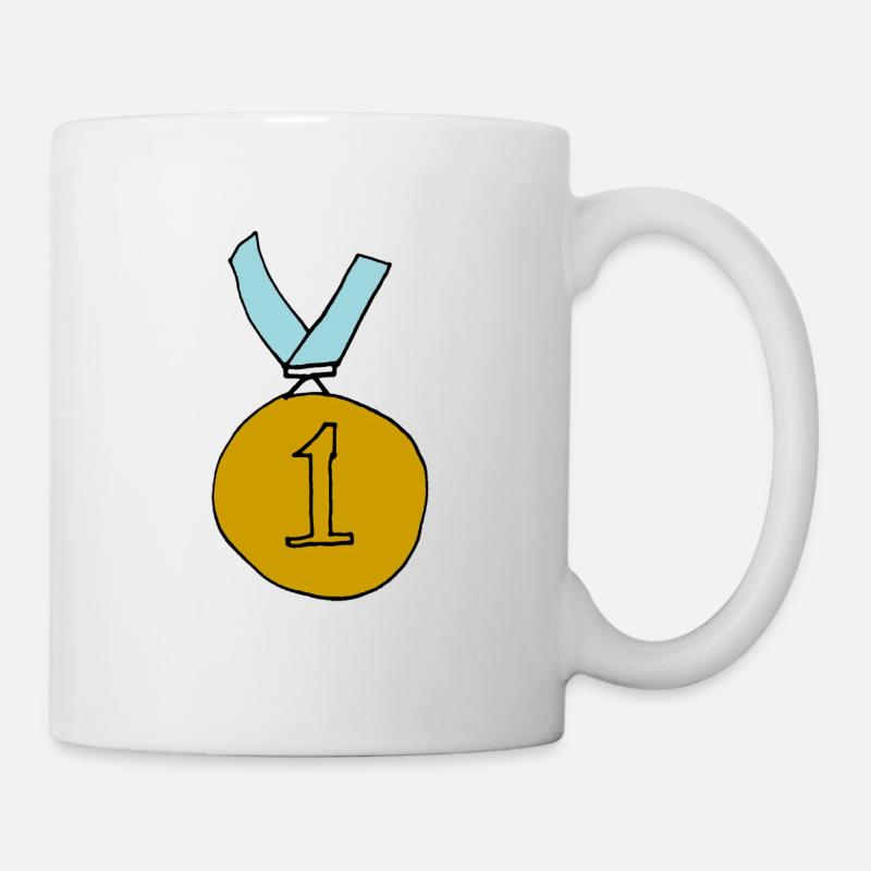 1. Platz Medaille Siegerehrung Gewinner Geschenk - Tasse - Weiß