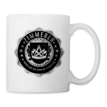 Zimmerer, Zunftwappen, Handwerker - Tasse - Weiß - Rechts
