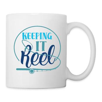 Keeping It Reel Funny Fishing Slogan - Mug - white - Right