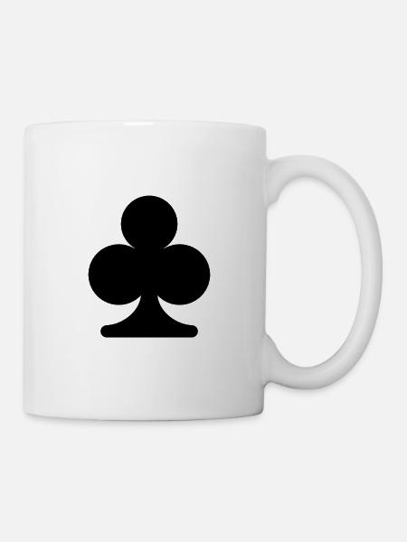 Trèfle Jeu de Carte - Mug blanc - blanc